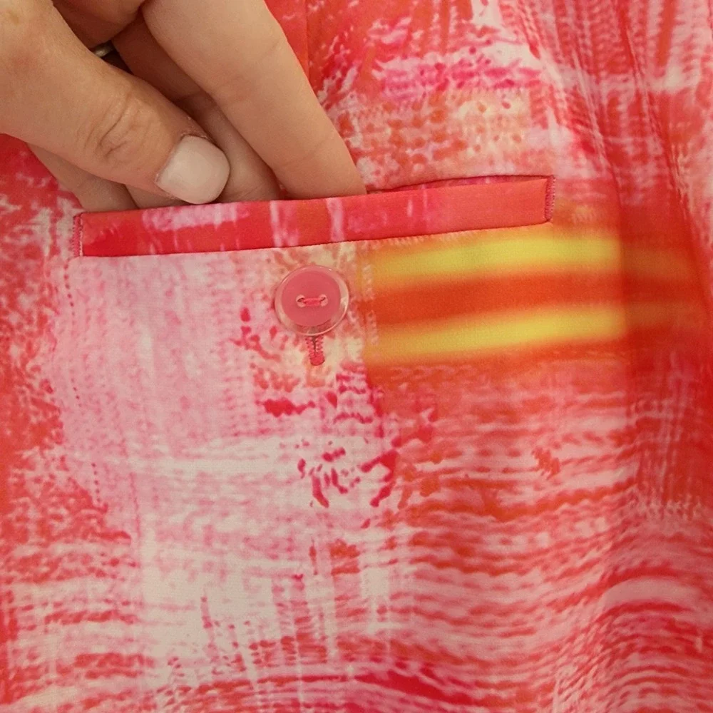 EP Pro Golf Skort Womens 10 Pink Orange‎ Abstract Brushstroke Performance Skirt